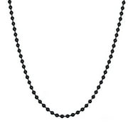 KONTONTY Womens Black Titanium Steel Beaded Necklace Set, Lightweight Round Beads Fashion Jewelry Accessories