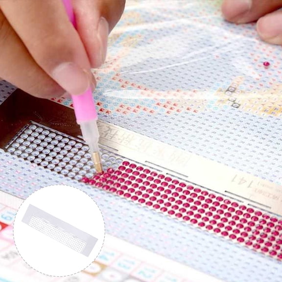 KONTONTY Kontonty DIY Drawing Ruler, White, Portable, Beads Painting, Durable, for DIY Use, 1Set