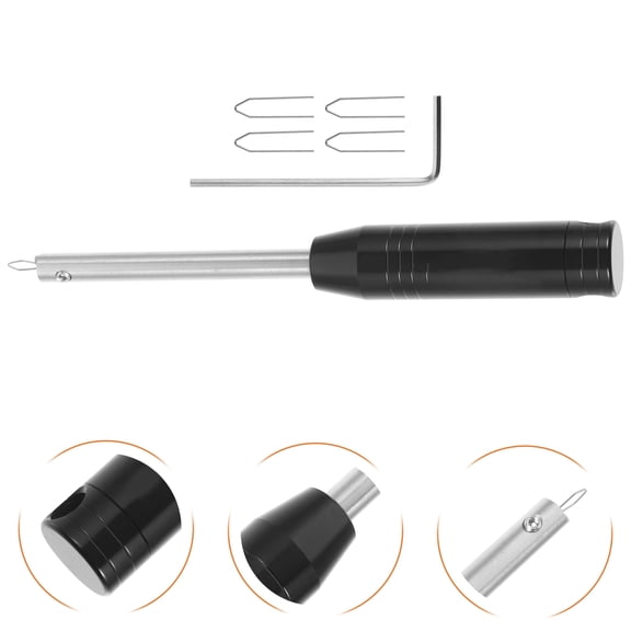 KONTONTY 1Set Bicycle Spoke Wrench Metal Bike Repair Tool for Secure Spoke Cap Installation Black