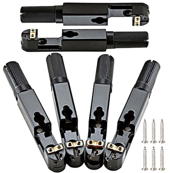 KONTONTY Single Headless Guitar Bridge Replacement Set with Metal Construction and Accessories, Black Finish