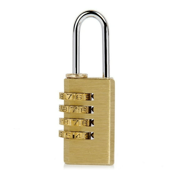 KONTONTY 1Set Coded Padlock for Suitcase Travel Security 4 Digits Combination Copper Material 2.36*0.83*0.39In