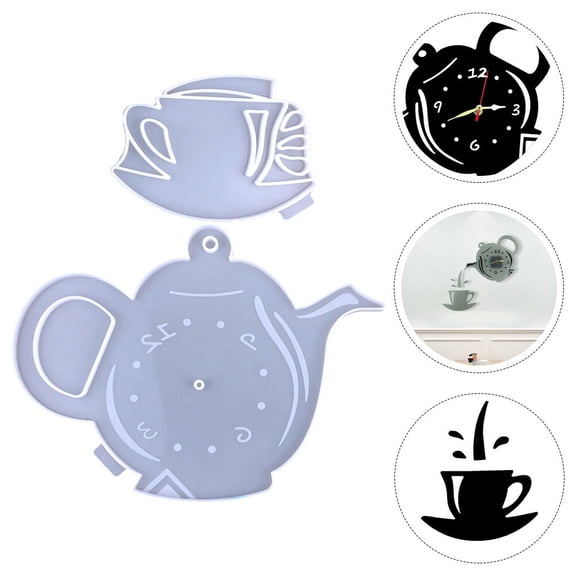 KONTONTY 1Set DIY Wall Hanging Clock Mold White Silicone for Craft Accessories