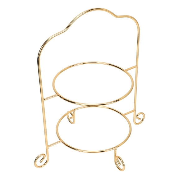 KONTONTY 1Pack Tier Plate Holder Display Rack Iron Golden for Business Owners Living Room
