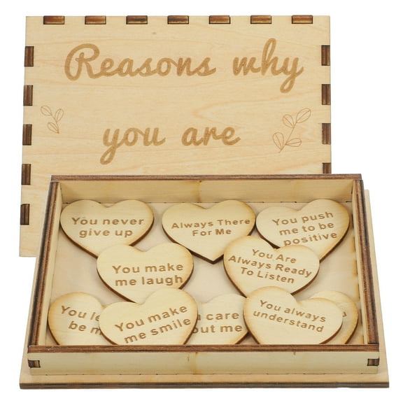 KONTONTY Friendship Wood Sign Box Set with Heart Design, Ideal for Packaging and Home Decoration