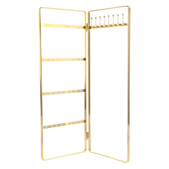 KONTONTY 1Set Jewelry Organizers Stand Golden Iron Tabletop for Home or Retail Display of Necklaces Earrings