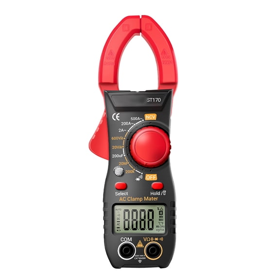 KONTONTY 1Set Portable Clamp-Type Multimeter for Home Voltage Current Testing in Red