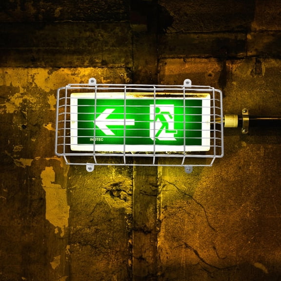KONTONTY 1Set Plated Silver Metal Exit Sign Protective Cover Durable Wire Guard for Emergency Light Protection