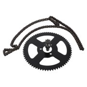 KONTONTY Pocket Bike Chain and Sprocket Kit, 47cc 49cc Mini Motorcycle Dirt Bike Off Road Replacement Parts, Grey, 1 Set
