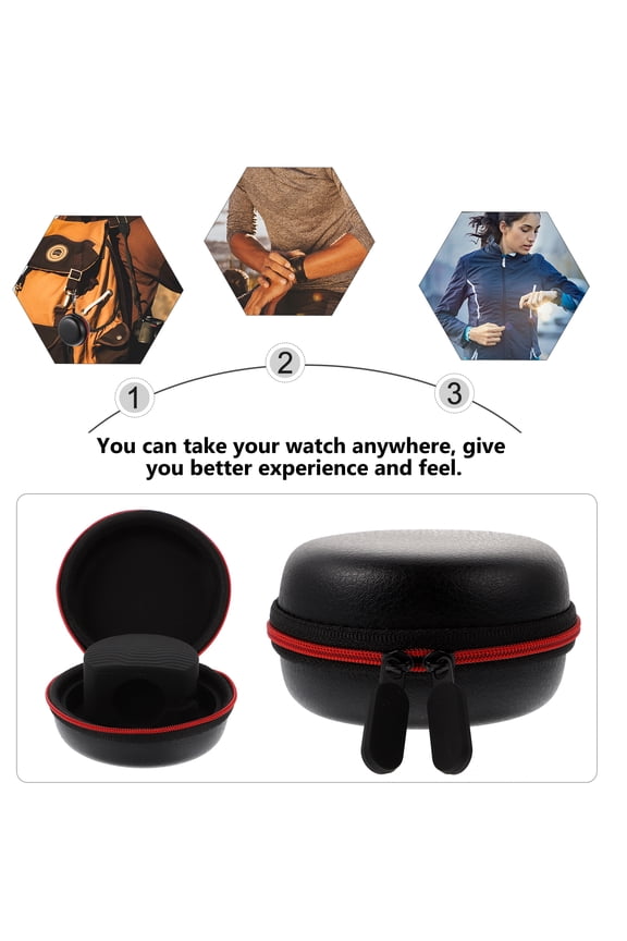 1Set Premium Black Hard Watch Case with Impact Absorption for Smartwatch Storage