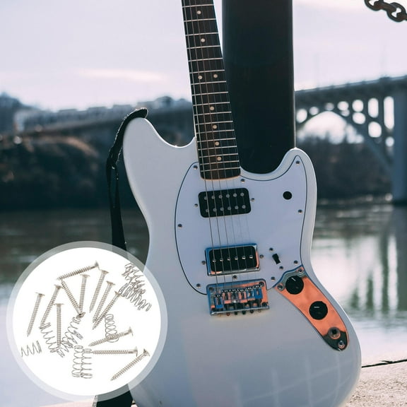 KONTONTY Electric Guitar Pickup Mounting Kit Metal Silver Guitar Parts 1 Set