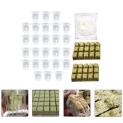 KONTONTY 1Set Soilless Culture Kit with Assorted Color Wool Plugs and Slotted Net Cups for Gardening
