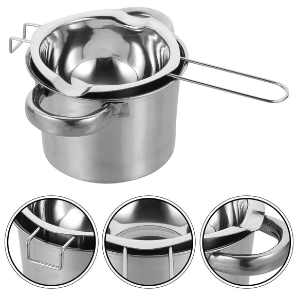 KONTONTY 1Set Large Capacity Stainless Steel Double Boiler Pot for Melting and Heating