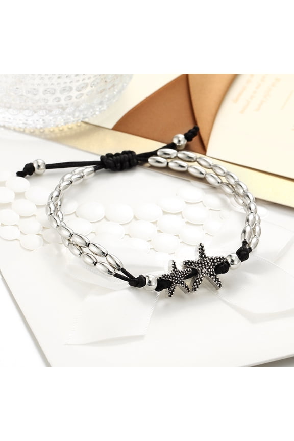 1Set Star Shape Silver Alloy Foot Ring for Women Beach Outfit