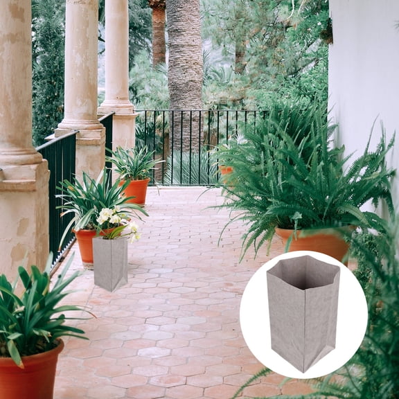 KONTONTY 1Set Washable Paper Tote Light Grey Rectangular for Home Storage