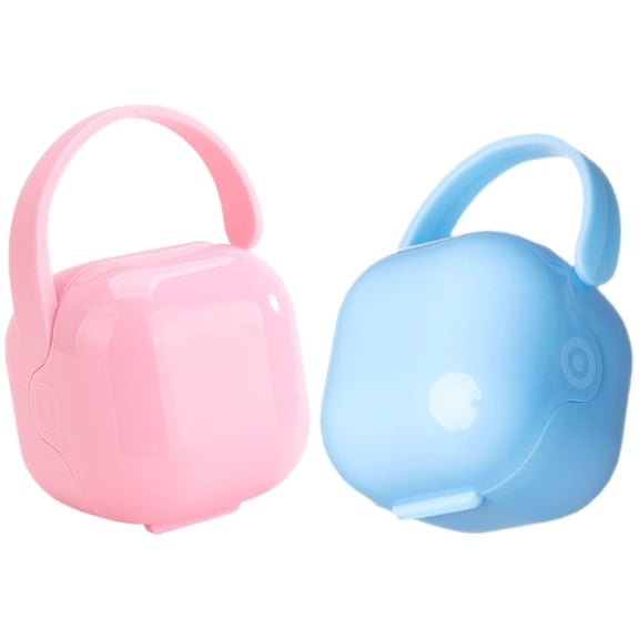 KONTONTY 2-Pack Portable Pacifier Holder with PP Protective Case for Travel and Everyday Use