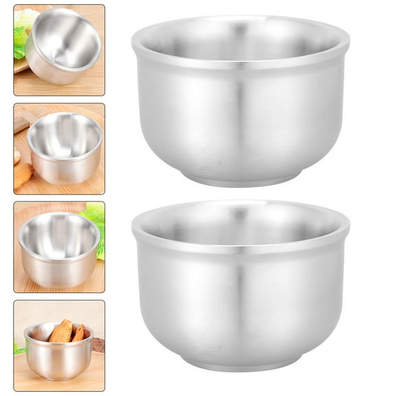 KONTONTY Round Bowls 304 Stainless Steel Housewives Home Use 2Pcs 4.1in