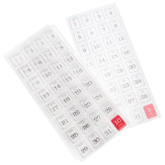 KONTONTY Calendar Label Sticker Calendar Index Tabs White 2 Sets Back to School