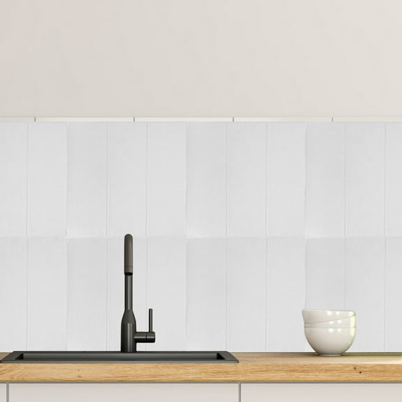 KONTONTY 20 Pcs Backsplash Adhesive Brick Peel and Stick Wallpaper White