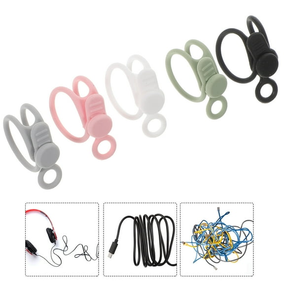 KONTONTY 20 Pcs Cable Holder Wire Fixing Straps Cord Ties for Electronics Travel