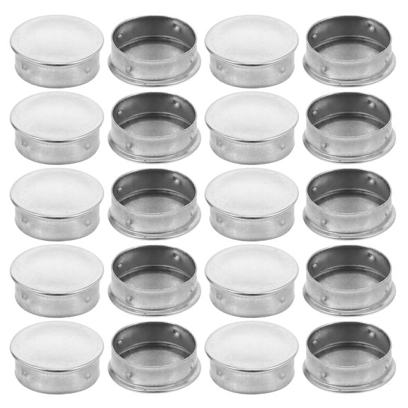 KONTONTY 20 Pcs Stainless Steel Metal Hole Plugs Round Tube End Caps for Metal Tubing Furniture and Post Ends