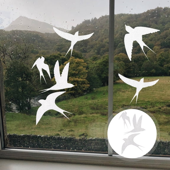 KONTONTY 20 Sheets of Bird Anti-collision Glass Window Sticker Silver PVC Decorative Protect Birds for Bird Enthusiasts