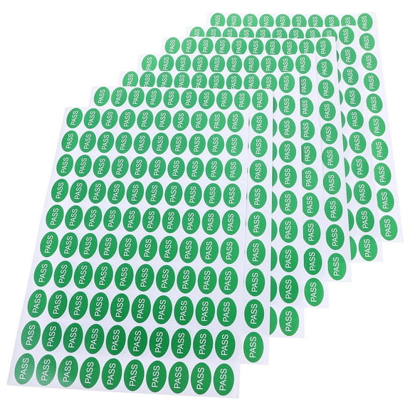 KONTONTY 2000Pcs Green Warehouse Passed Labels Stickers Clear Print Adhesive Status Tags