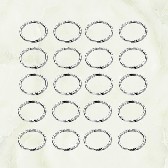 KONTONTY 200pcs Metal Round Flat Split Key for Keychains, Replacement Parts for Keys and Accessories