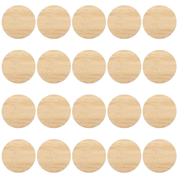 KONTONTY 20PCS Durable Unfinished Circle for DIY Painting Light Brown Craft Supplies Parents