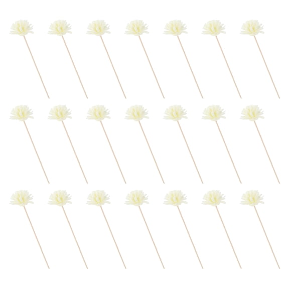KONTONTY 20Pcs Artificial Flower Diffuser Sticks Light Yellow Decorative Aromatherapy
