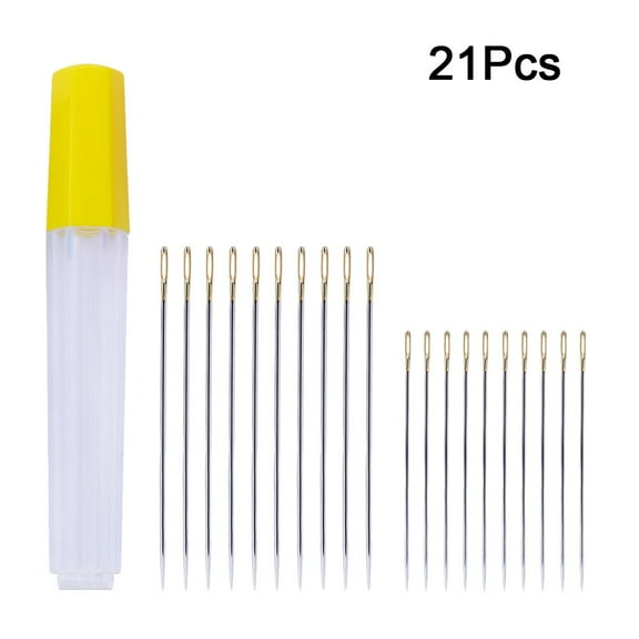 KONTONTY 20Pcs Knitting Needles Set Carbon Steel Decorative Stitching