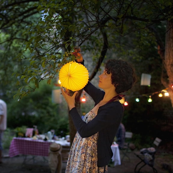 KONTONTY 20Pcs Mini Lanterns LED Paper Lanterns Battery Operated Orange Lighting for General Users