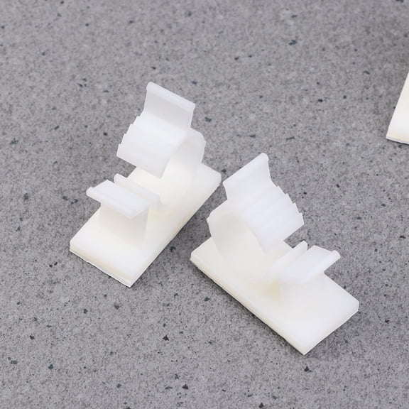 KONTONTY 20Pcs Plastic Cable Clips with Adhesive Backing for Fixing Earphone and Network Wires