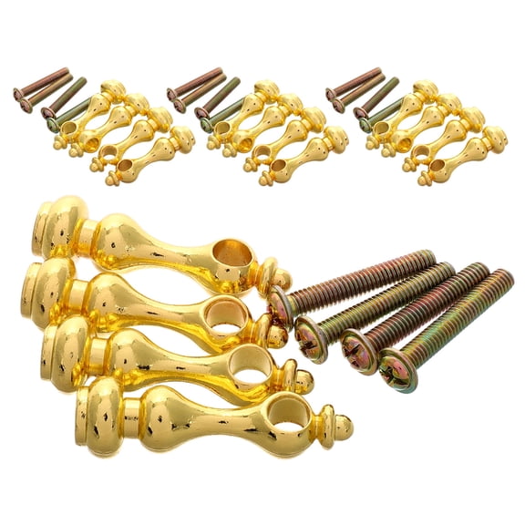 KONTONTY 20Pcs Plated Gold Metal Post Cap for Glass Railing Easy Installation Furniture Connectors
