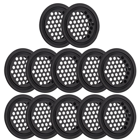 KONTONTY 20Pcs Black Soffit Vents Stainless Steel for Home Wardrobe and Locker Airflow
