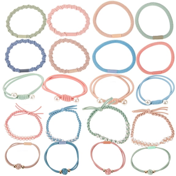 KONTONTY 20Pcs Scrunchies Hair Ties Assorted Colors Gentle Hair Accessories for Weddings and Festivals