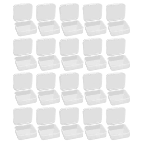KONTONTY 20Pcs Clear Small Plastic Box for Jewelry Accessories and Craft Storage