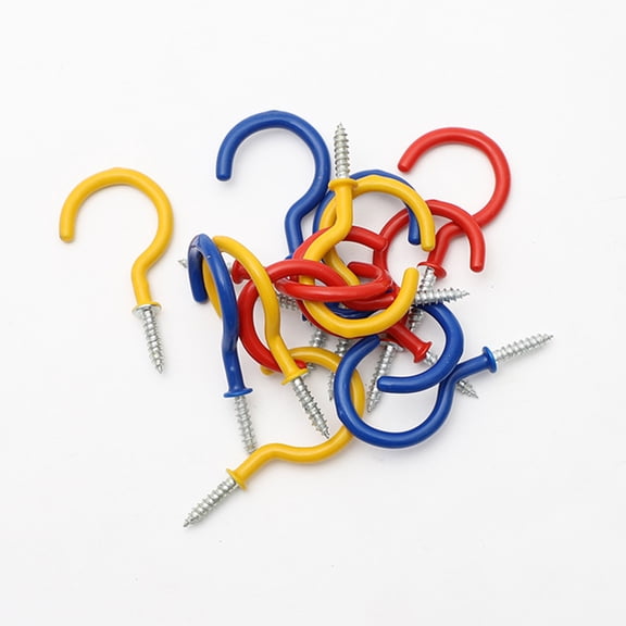 KONTONTY 24Pcs Alloy Ceiling Hooks for Plant Baskets Heavy Duty Screw-in Cup Hooks Assorted Colors