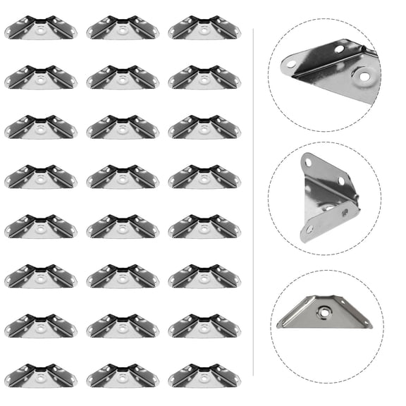KONTONTY 24pcs Corner Brace Stainless Steel Triangular Structure for Home Projects