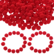KONTONTY 250Pcs Red Pom Pom Balls Soft Artificial Fluffy Balls for DIY Headwear and Clothing Decor