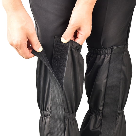 KONTONTY 2Pairs Black Adjustable Snow Gaiters for Adults Lightweight Hiking Boot Covers