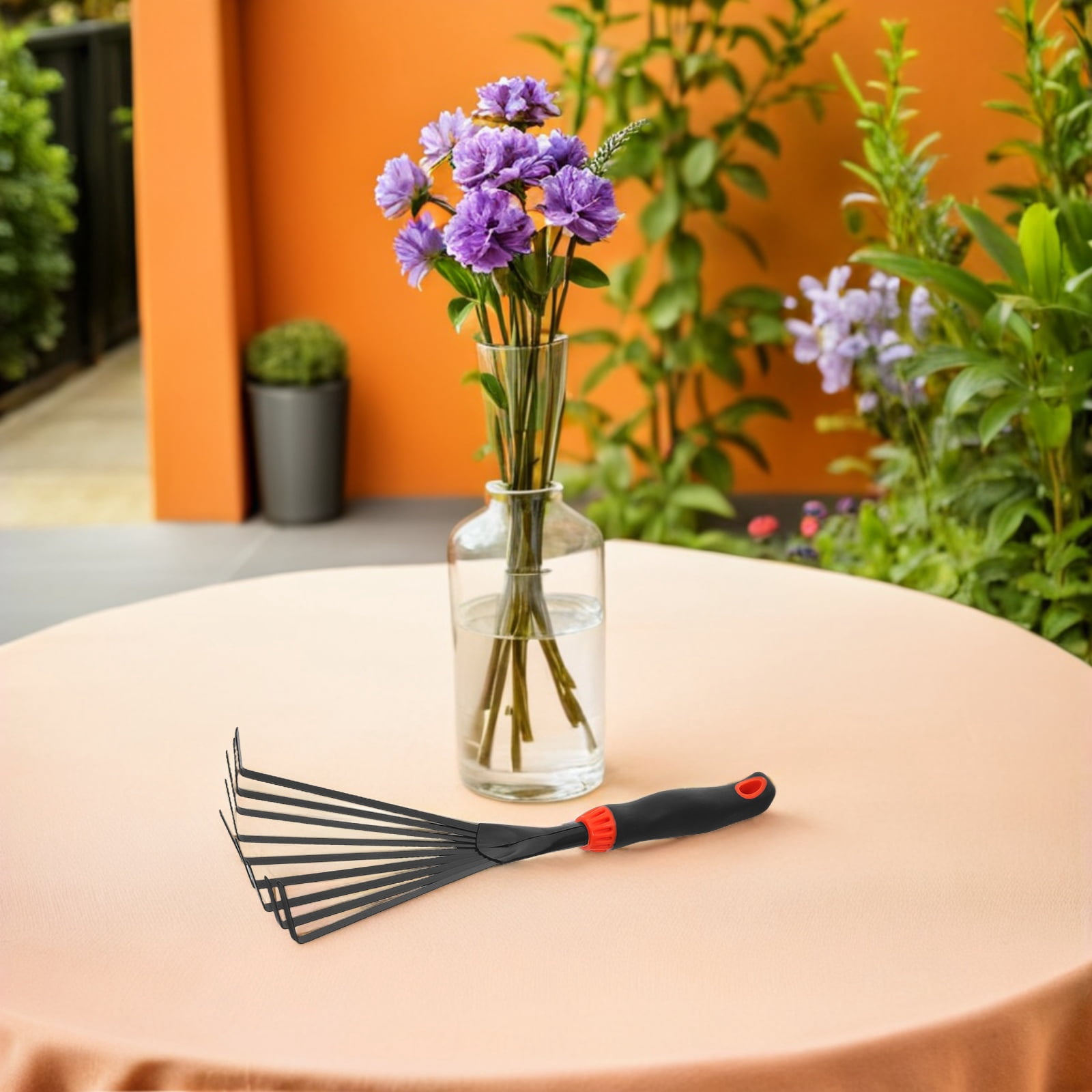 KONTONTY 2Pcs Black Carbon Steel Garden Rakes with 9 Tooth Leaf Rake ...