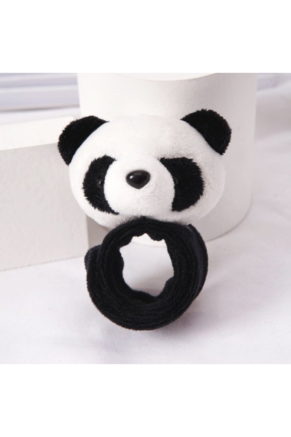 2Pcs Black Plush Slap Bracelets Decorative Panda Design Party Supplies