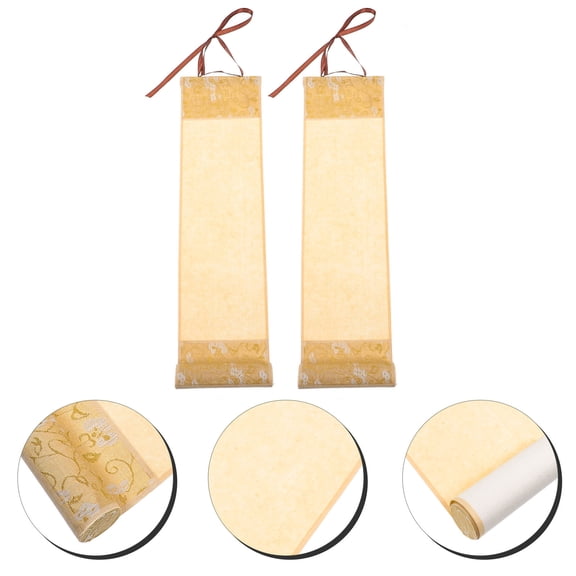 KONTONTY 2Pcs Premium Chinese Painting Scroll Paper for Wall Decoration