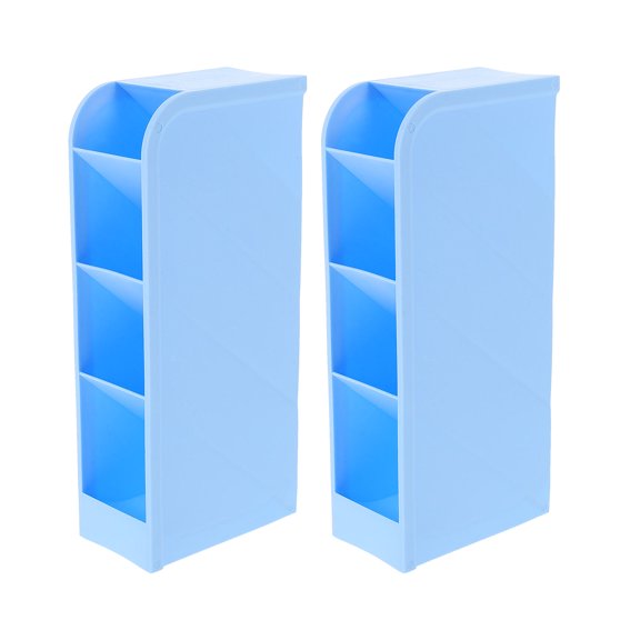 KONTONTY 2-Pack Multi-Layer Pen Storage Boxes with Inclined Design Plastic Holders for Desk Organization