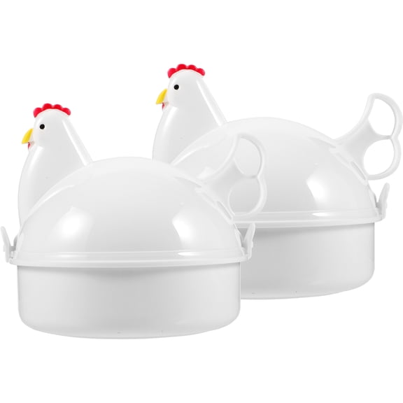 KONTONTY 2pcs Shaped Egg Cooker Plastic Microwave Cooking for RV Camping
