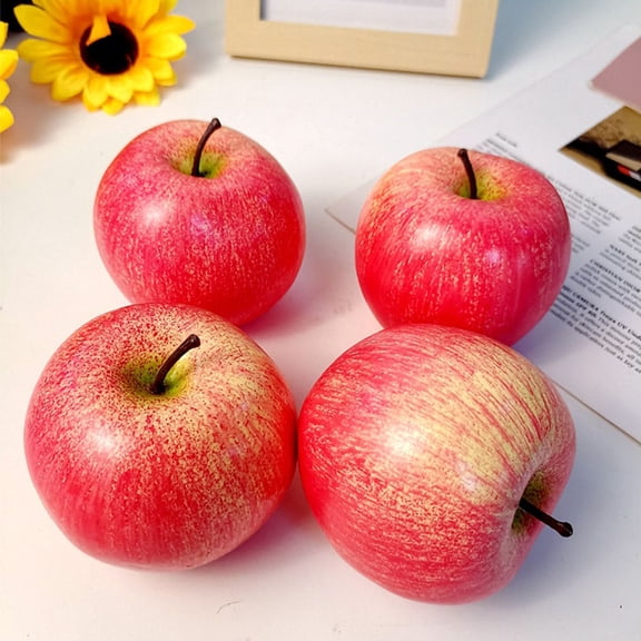 KONTONTY 2Pcs Decorative Artificial Apples Fake Foam Fruits for Lifelike Photo Props