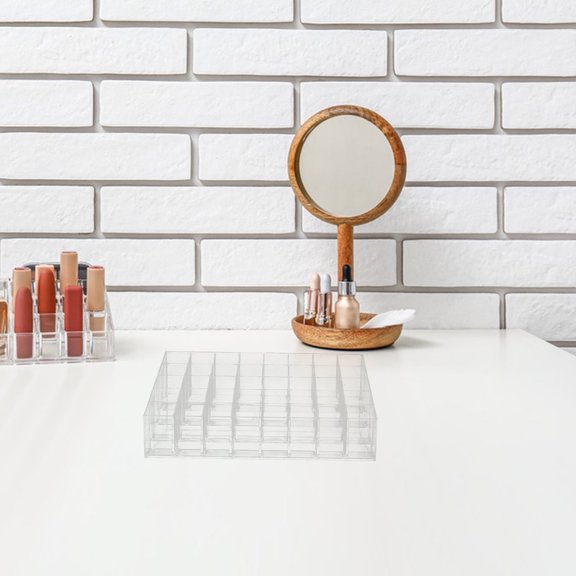 KONTONTY 2Pcs Delicate White Lipstick Rack Multi-Grid Holder for Home Accessory Display