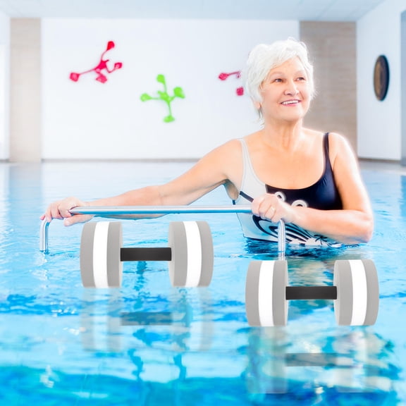 KONTONTY 2Pcs Water Weights Grey for Pool Fitness Lightweight Portable Muscle Training