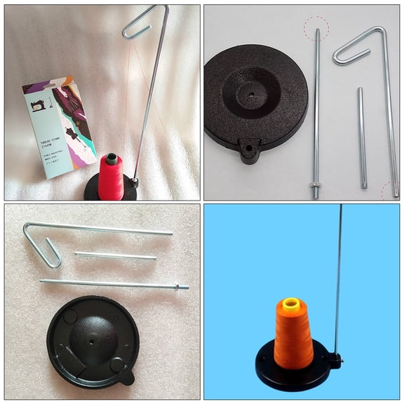 KONTONTY 2Pcs Embroidery Thread Organizer Sewing Rack Black Plastic Smooth Thread Flow for Daily Sewing Activities