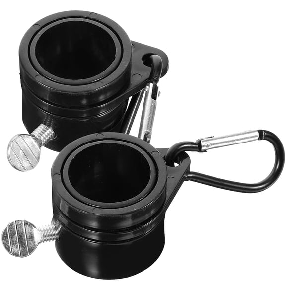 KONTONTY 2Pcs Flag Pole Mounting Rings with Easy Install Clip Black Anti Tangle Flag Holder Accessories